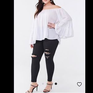 Forever 21 Plus NWT Flowy Off The Shoulder Blouse